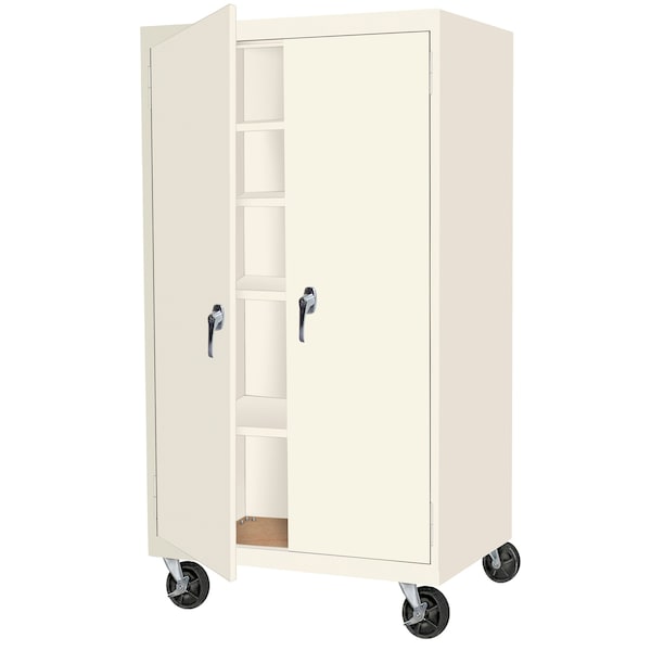 24 Steel 66" H, 36" W, 24 in D, Putty, 4 Shelves